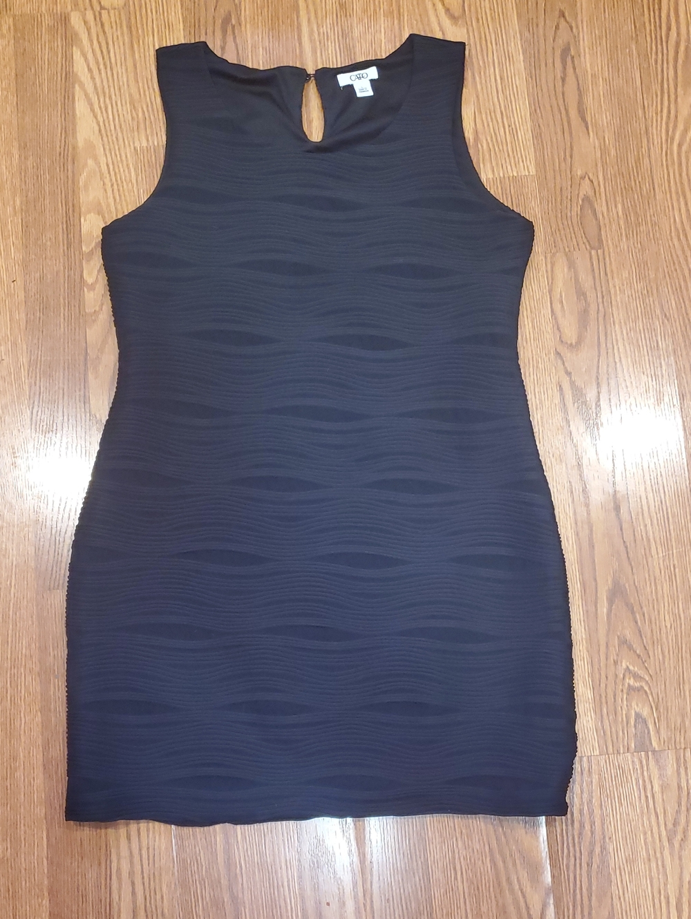 Cato Black Sleeveless Textured Bodycon Mini Dress